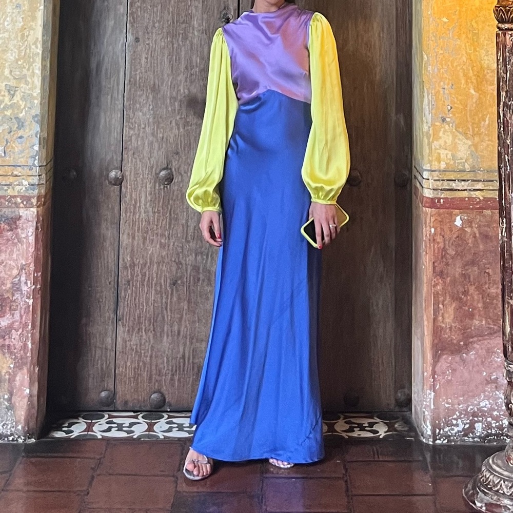 Vibrant Colorblock Maxi Dress - Picture 2 of 3